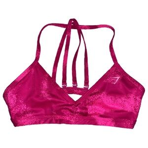 Gymshark GS POWER MINIMAL SPORTS BRA Magenta Pink Print